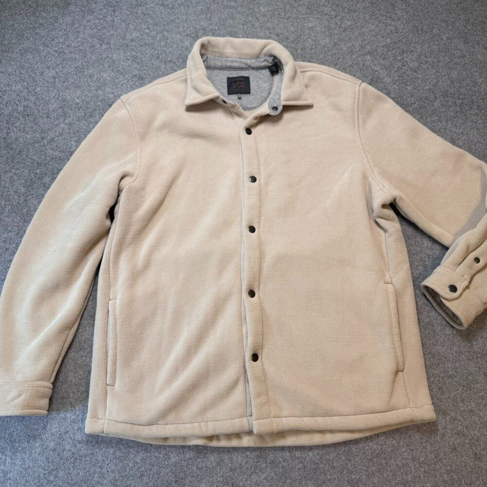 Copper & Oak Mens Tan Corduroy Sherpa Lined Shirt Jacket L Khaki 1735715